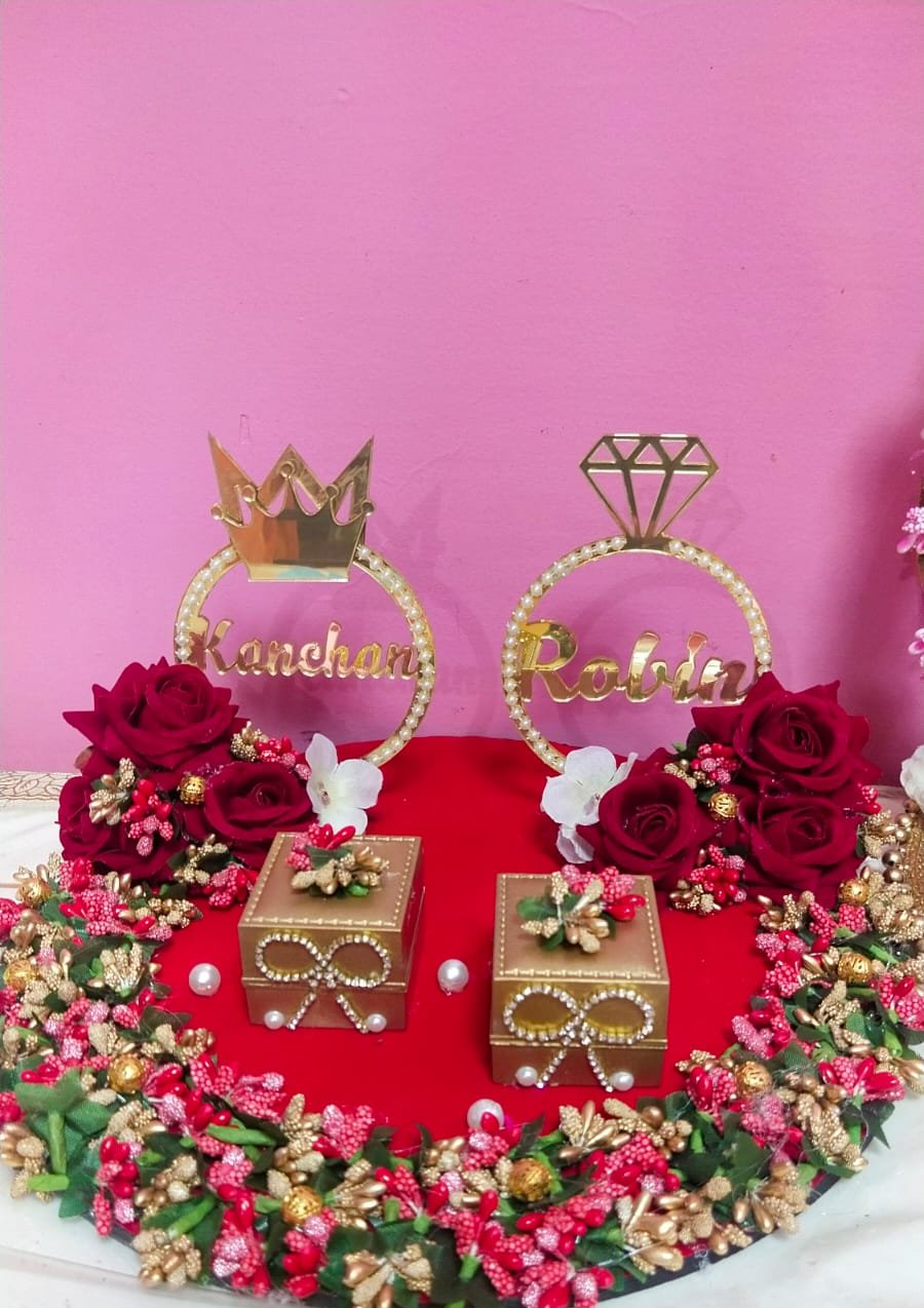 wedding items, Wedding Accessories, wedding, ring tray, ring platter, ring plate, ring ceremony, groom gift, engagement tray, engagement, earrings, dulha to be, customized platter, customised platter, bride to be, bride gift