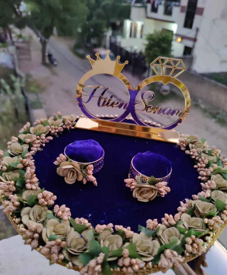 wedding items, Wedding Accessories, wedding, ring tray, ring platter, ring plate, ring ceremony, groom gift, engagement tray, engagement, earrings, dulha to be, customized platter, customised platter, bride to be, bride gift