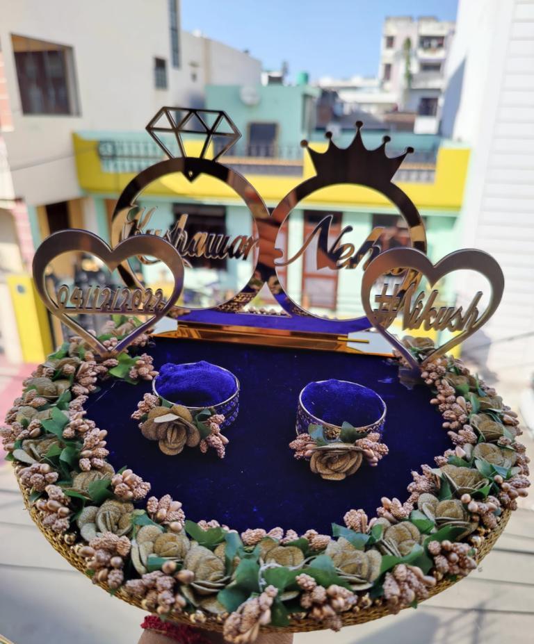 wedding items, Wedding Accessories, wedding, ring tray, ring platter, ring plate, ring ceremony, groom gift, engagement tray, engagement, earrings, dulha to be, customized platter, customised platter, bride to be, bride gift