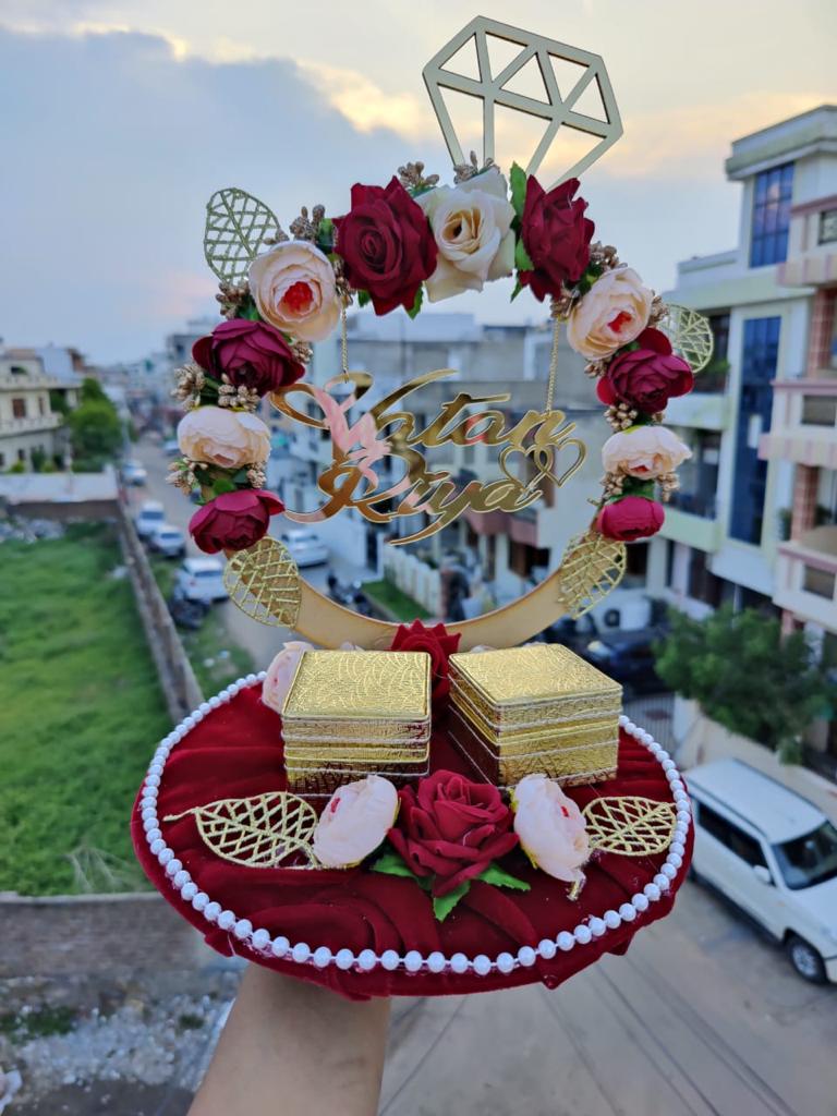 wedding items, Wedding Accessories, wedding, ring tray, ring platter, ring plate, ring ceremony, groom gift, engagement tray, engagement, earrings, dulha to be, customized platter, customised platter, bride to be, bride gift