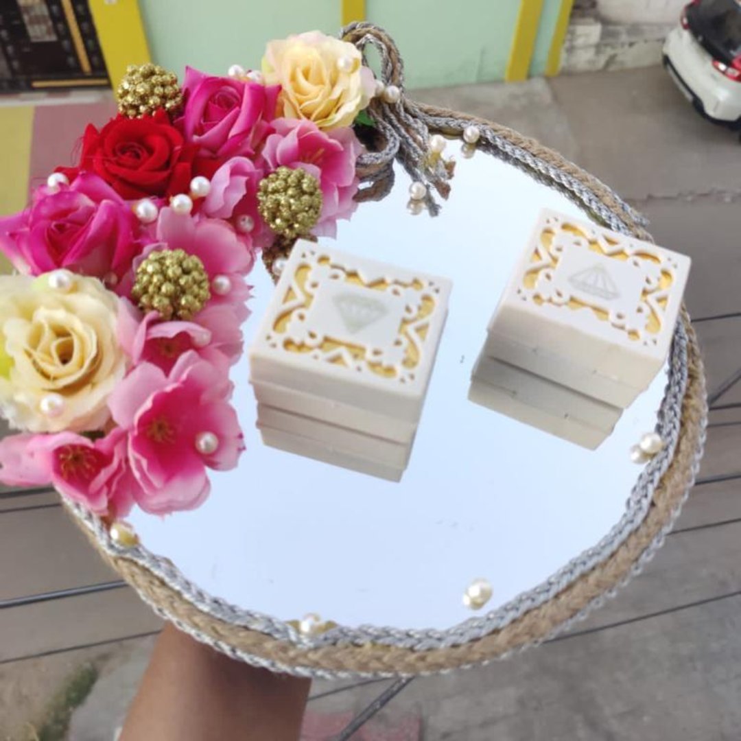 wedding items, Wedding Accessories, wedding, ring tray, ring platter, ring plate, ring ceremony, groom gift, engagement tray, engagement, earrings, dulha to be, customized platter, customised platter, bride to be, bride gift