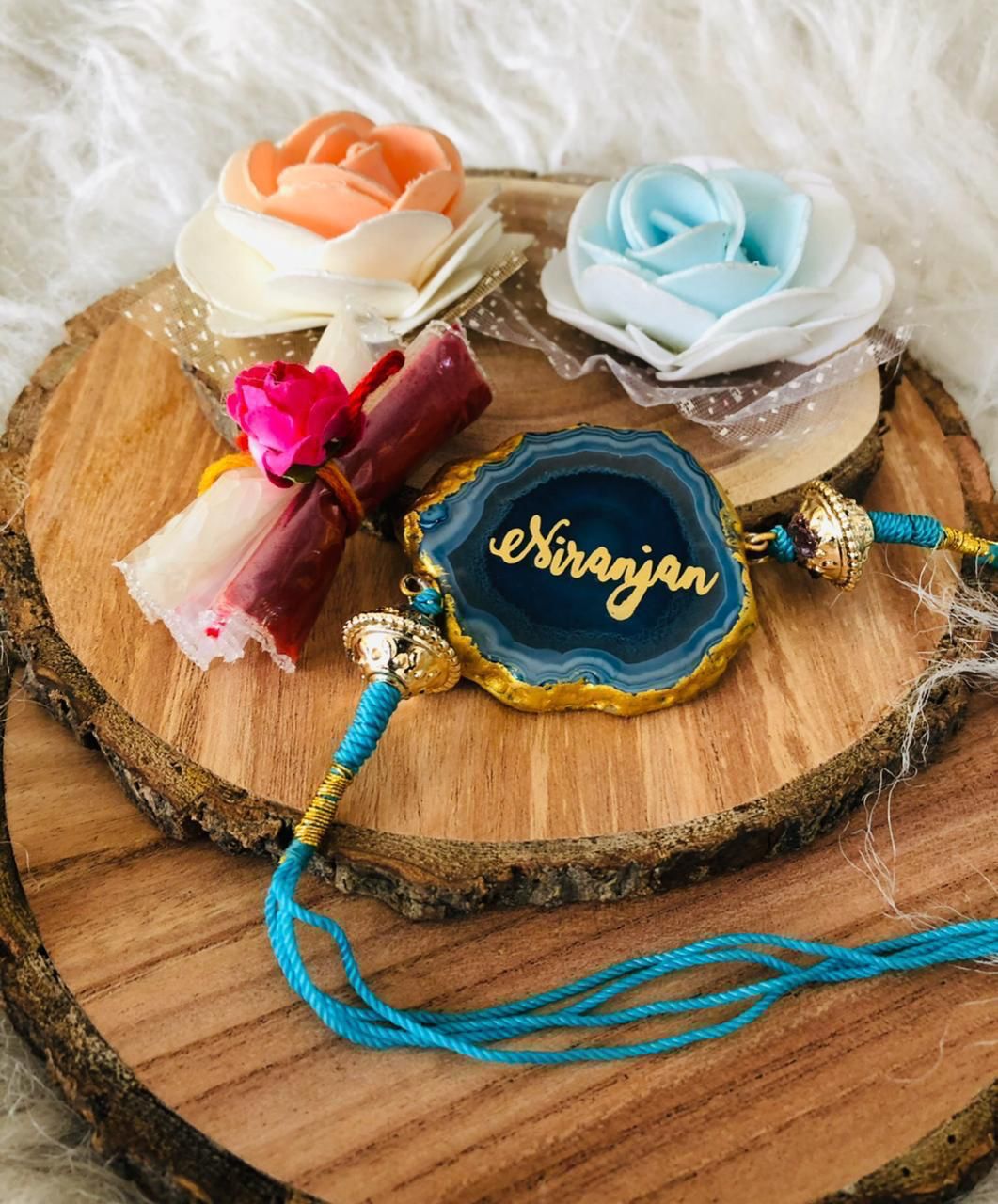 Real Agate Stone Name Rakhi