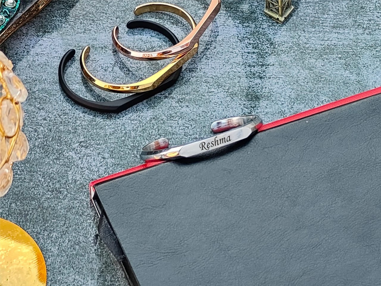 Diamond Cut Metal Kada