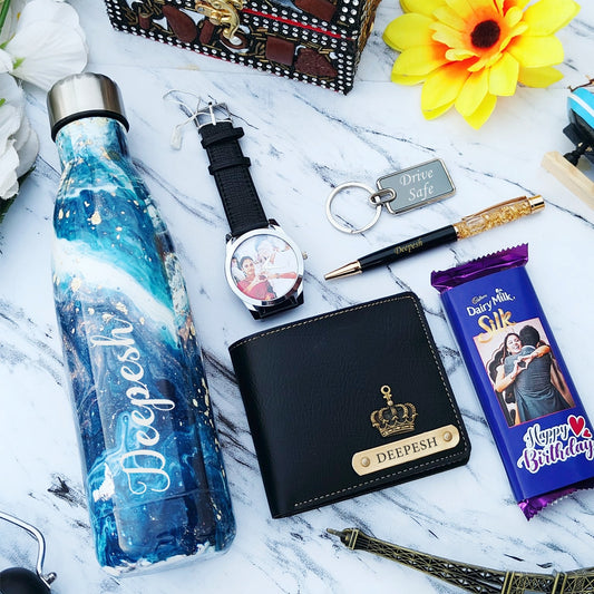 Marble Bottle Hamper For Him