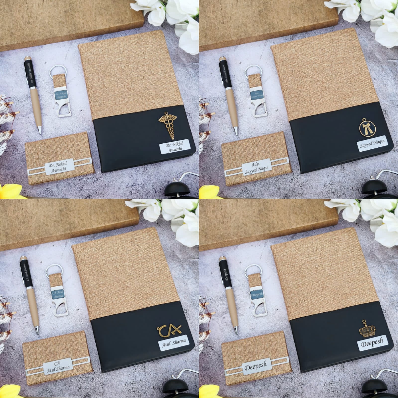 Premium Professional Jute Diary Combo