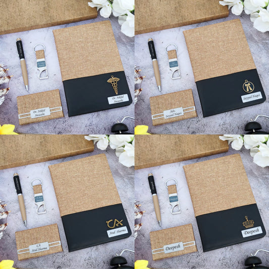 Premium Professional Jute Diary Combo