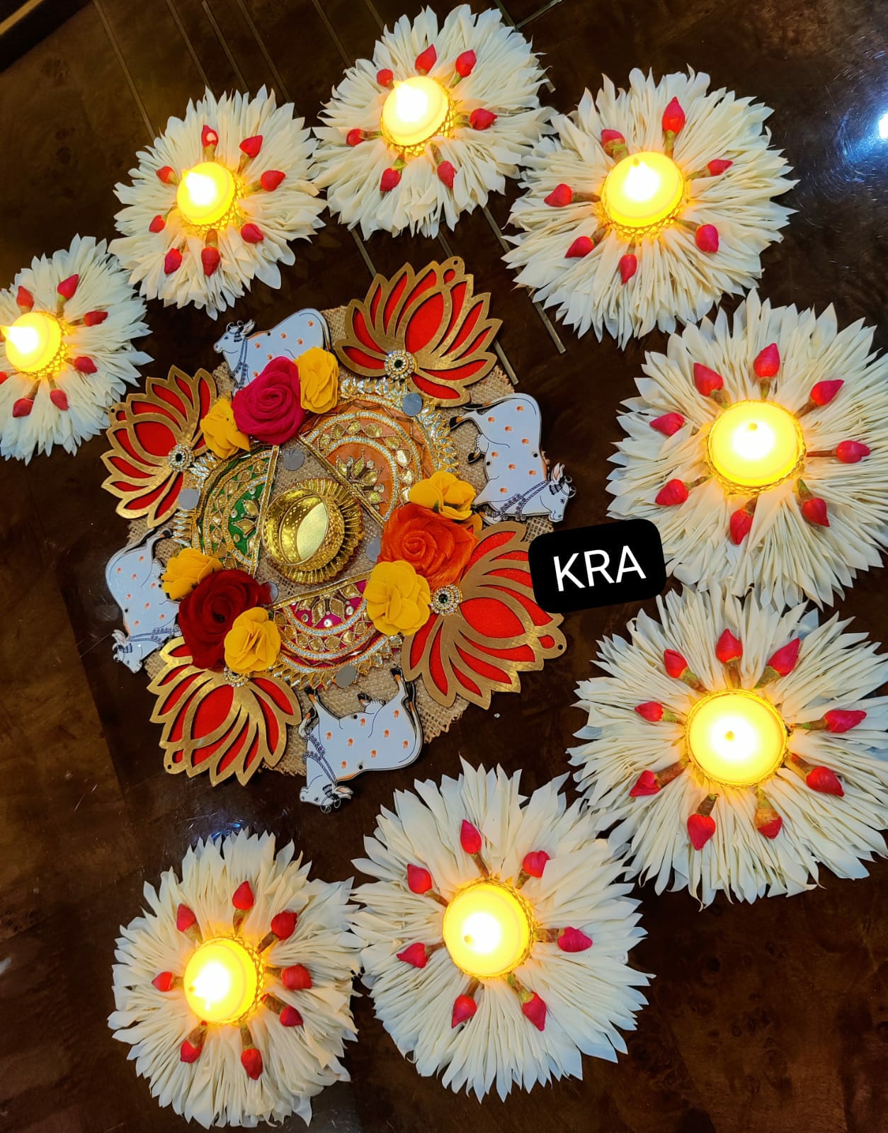 Pichwai Cow & Lotus Gajra Mat