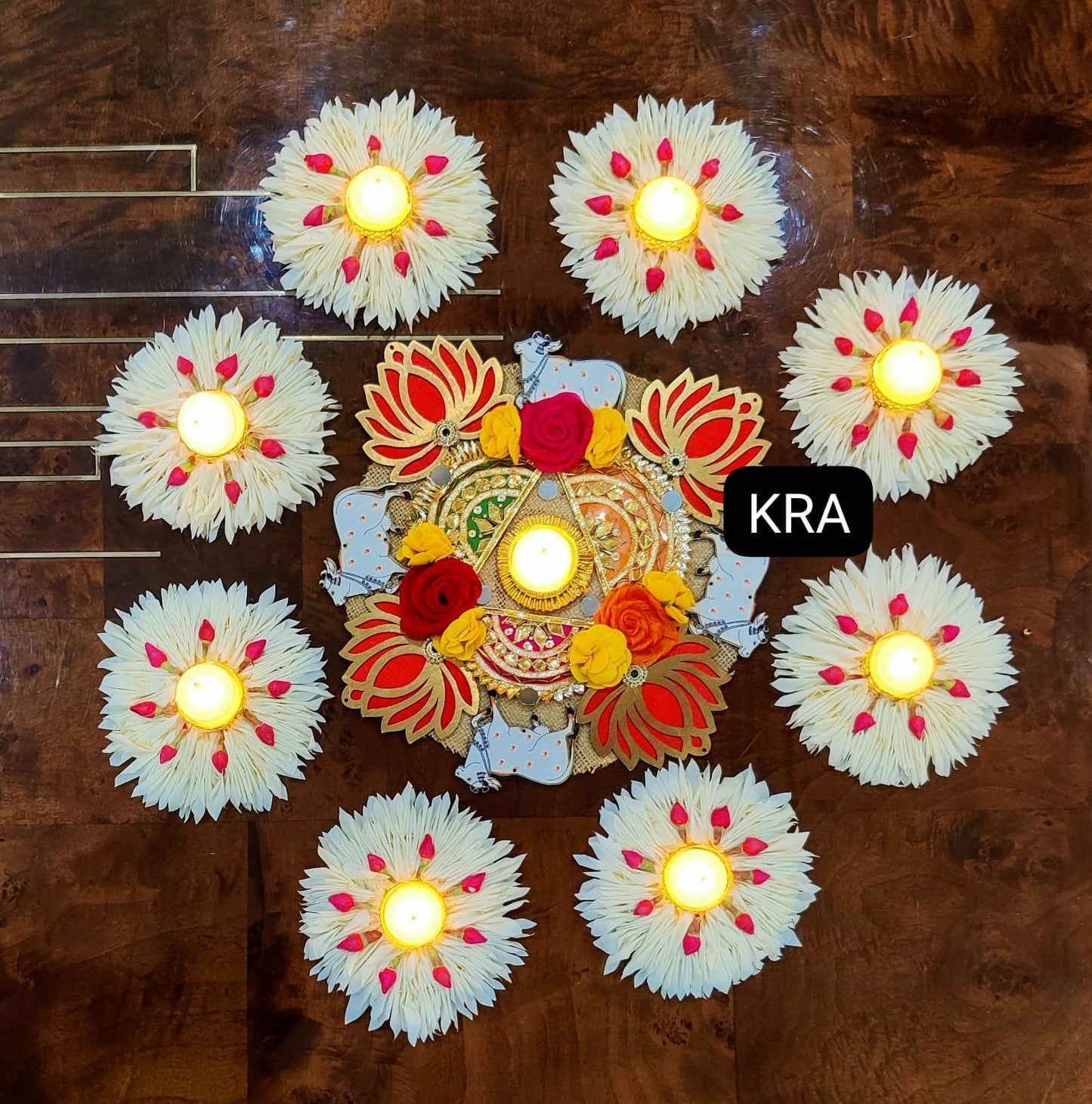 Pichwai Cow & Lotus Gajra Mat