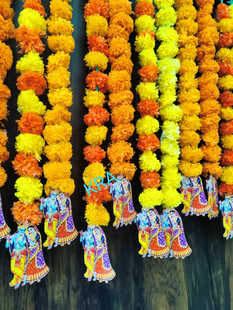 Marigold Radha-Krishan Ji Hanging