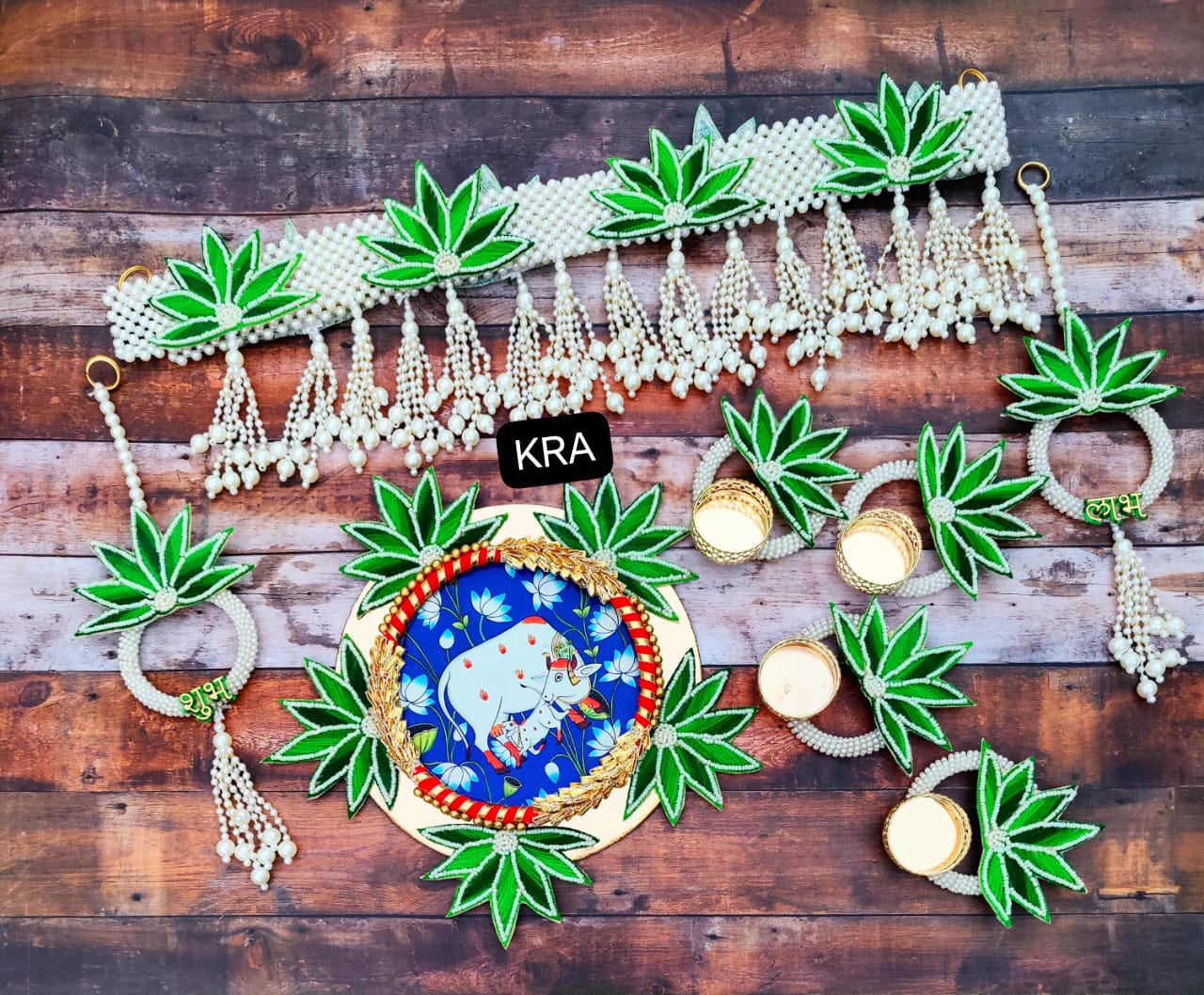 Hand Embroidery Lotus Toran Full Combo