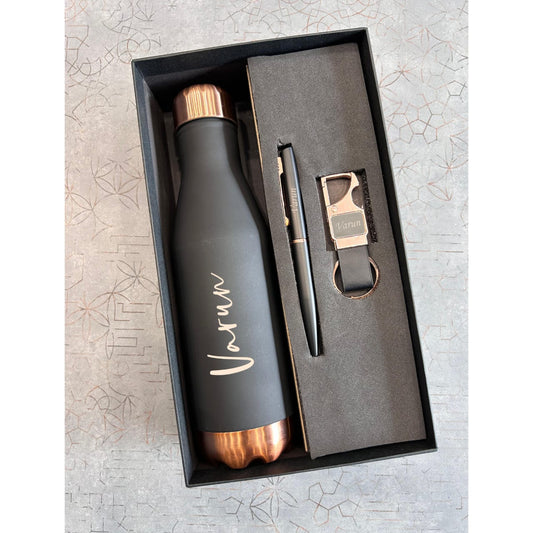 Rose Gold Bottle, Pen & Keychain Set