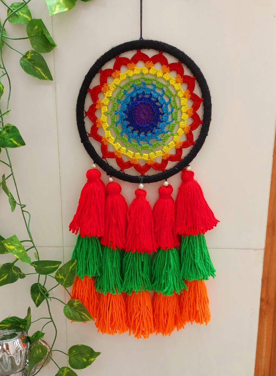 Rainbow Dreamcatcher With Tassels