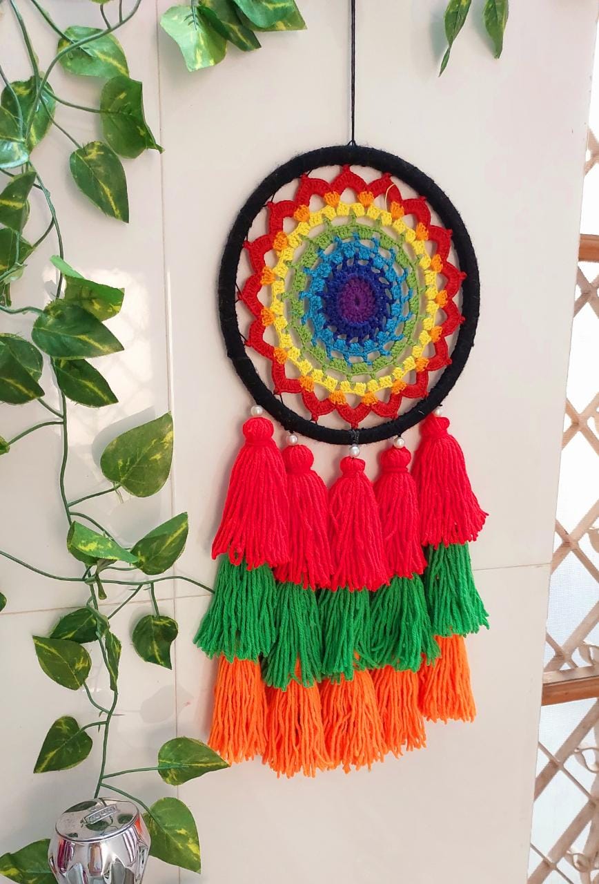 Rainbow Dreamcatcher With Tassels