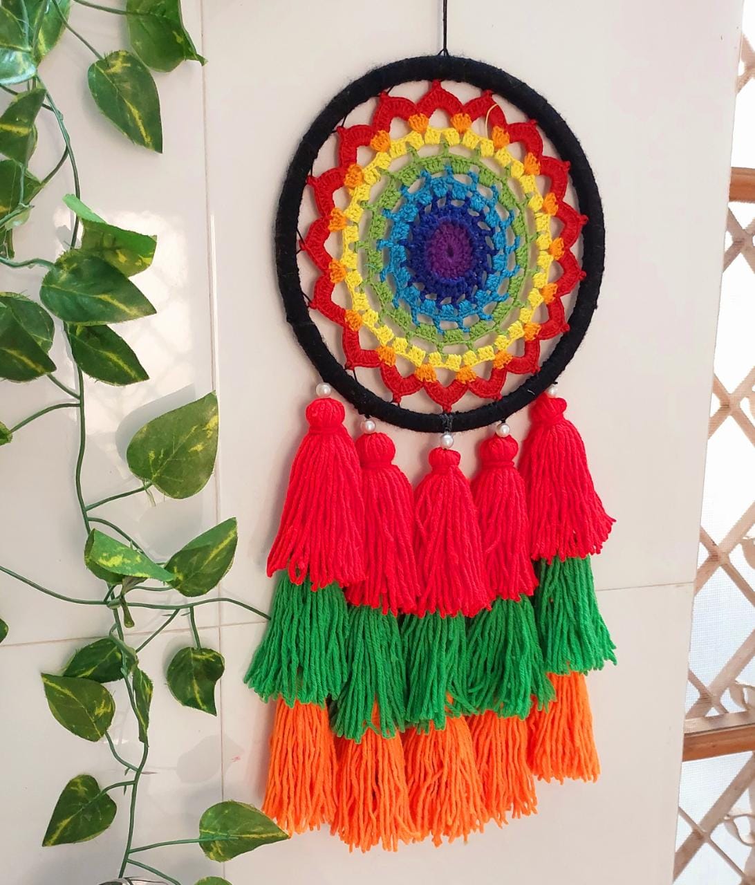 Rainbow Dreamcatcher With Tassels