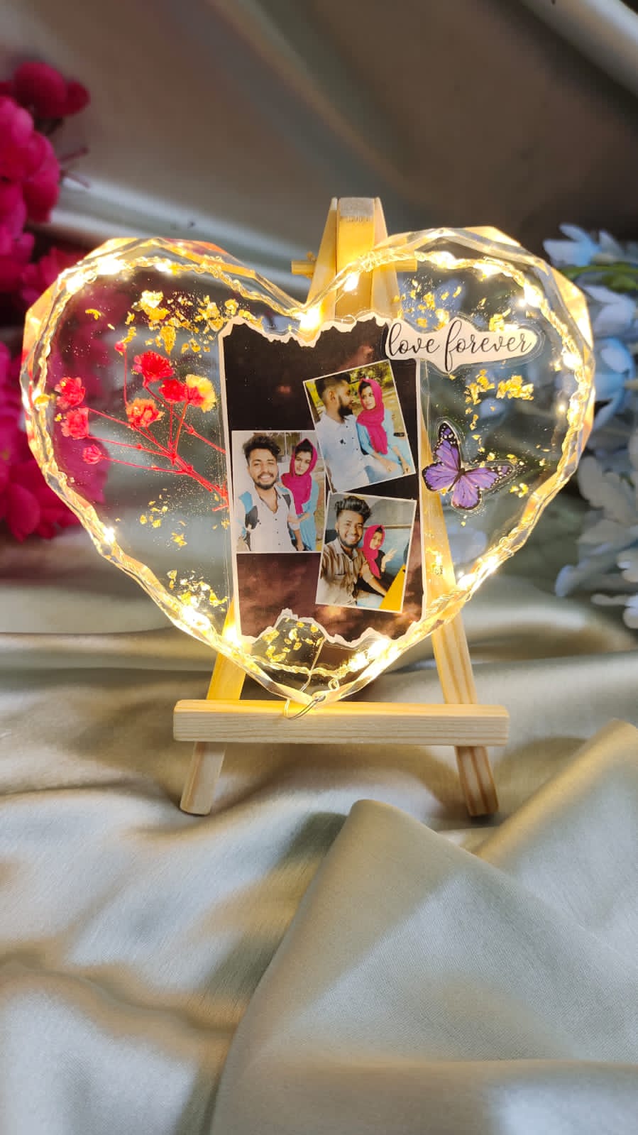 Diamond Cut Heart Resin Tabletop