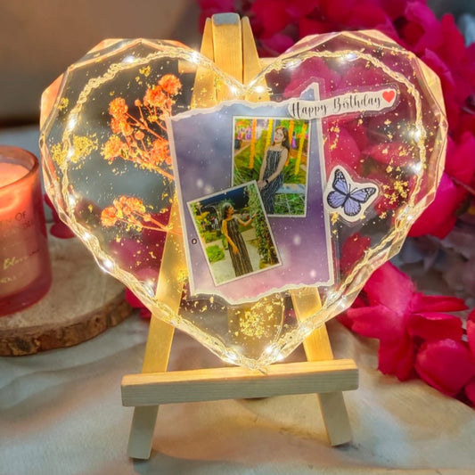 Diamond Cut Heart Resin Tabletop