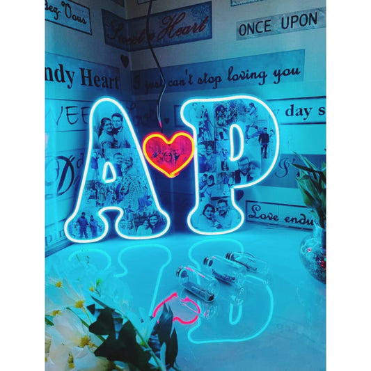 Couple Initials With Neon