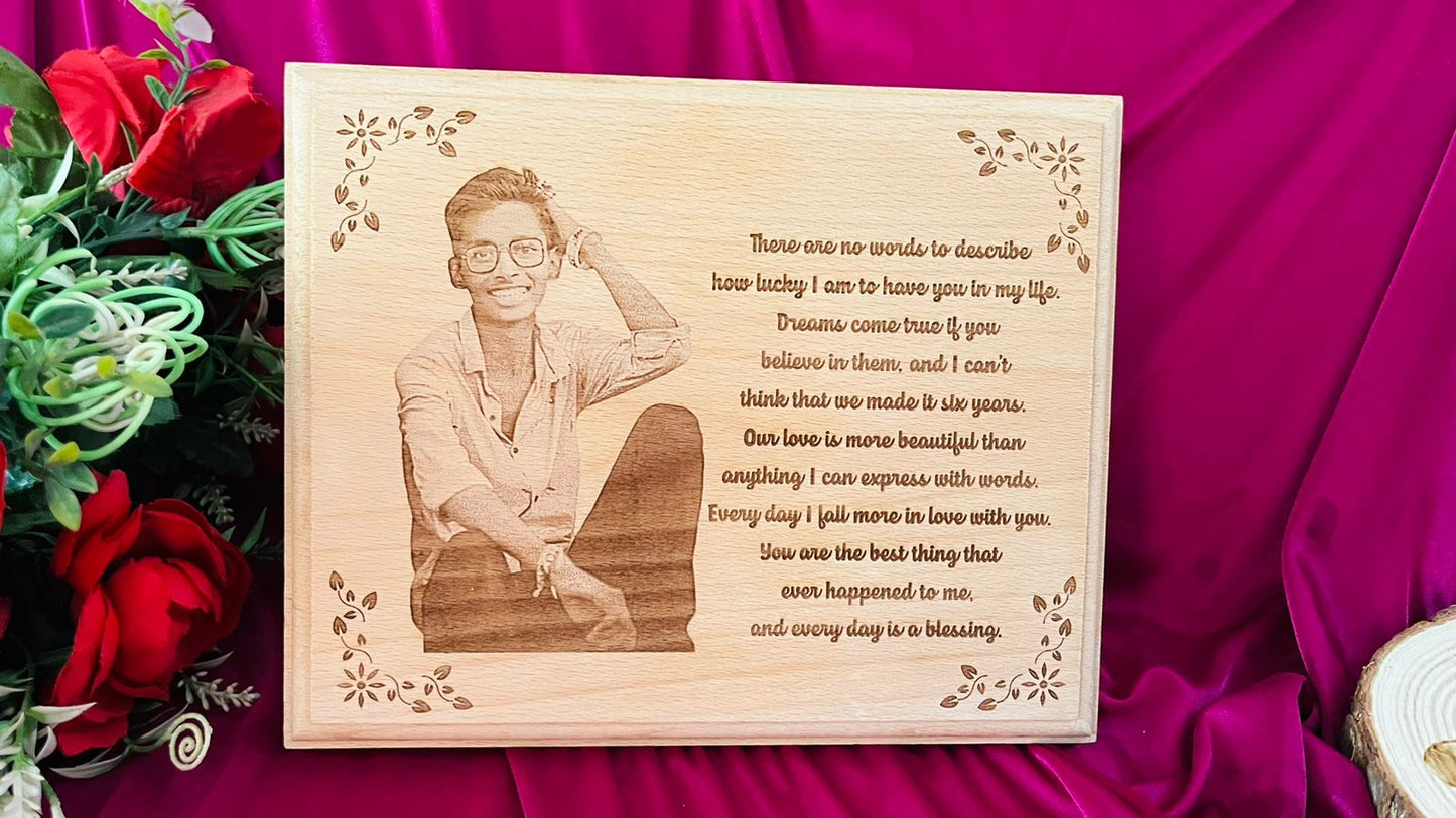 Custom Engraved Wooden Frame
