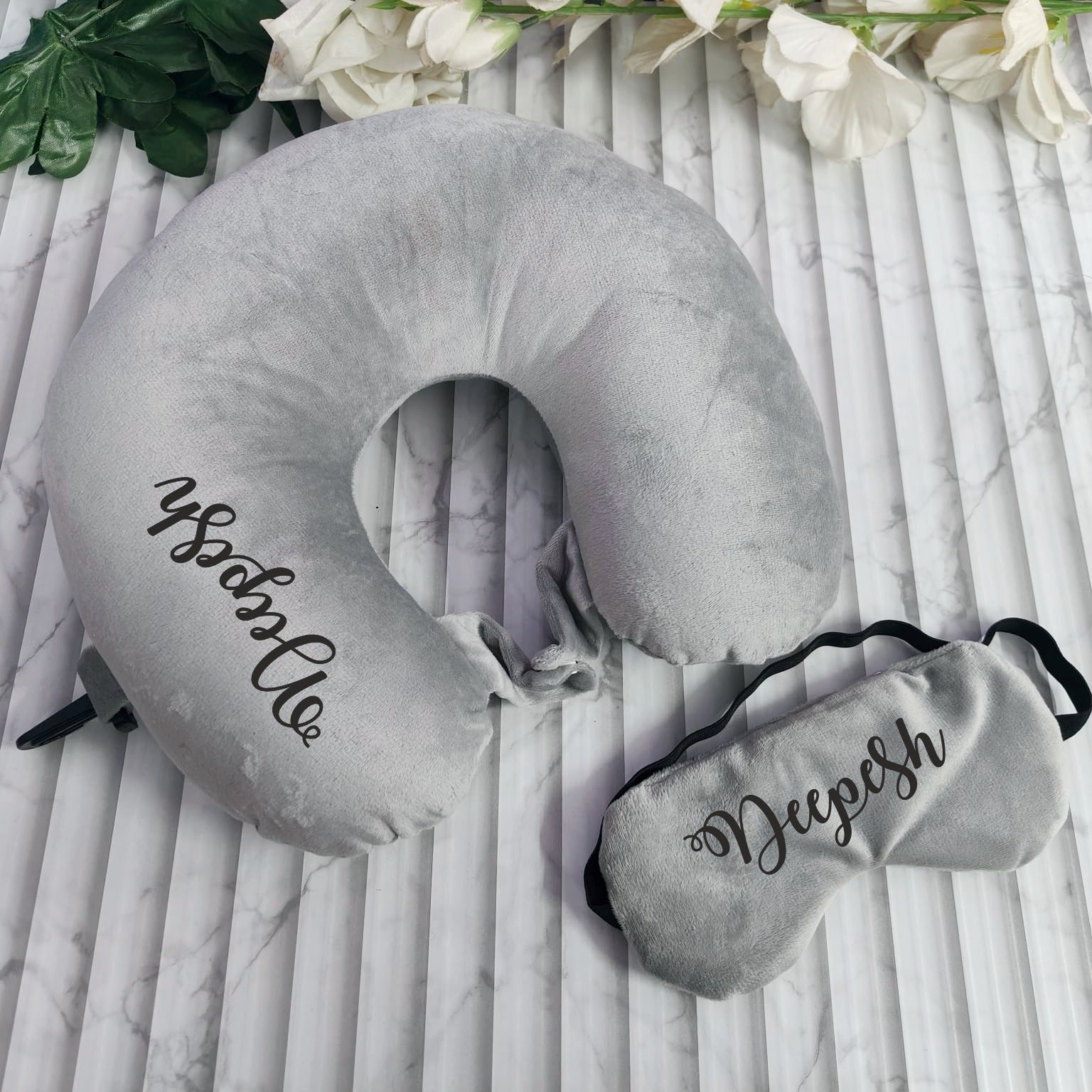 Travel Neck Pillow & Eye Mask Combo