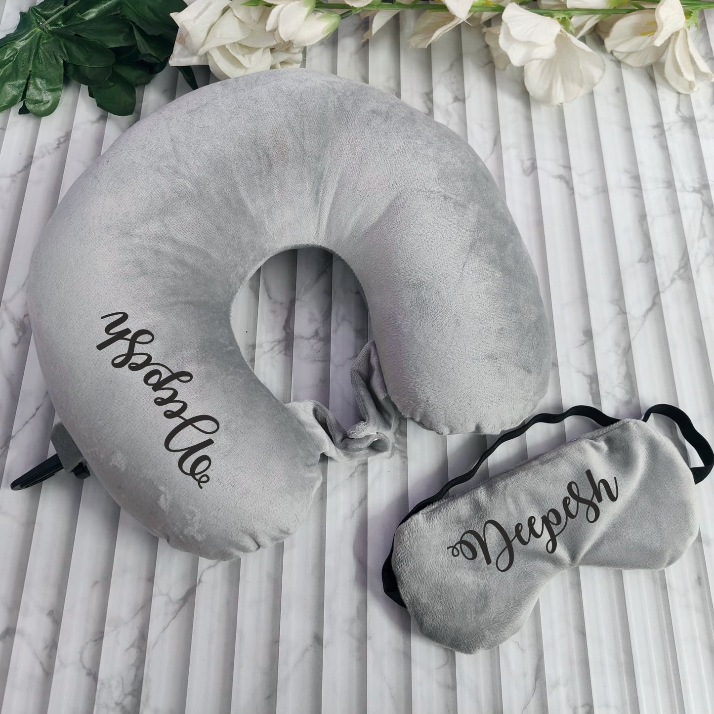 Travel Neck Pillow & Eye Mask Combo