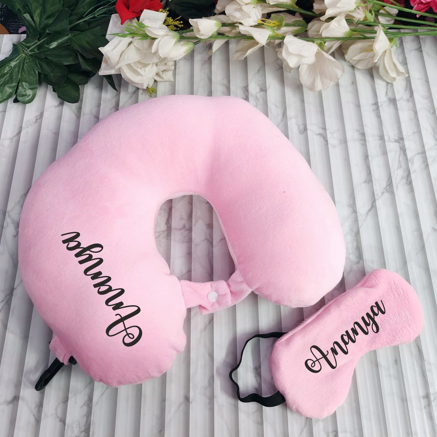 Travel Neck Pillow & Eye Mask Combo