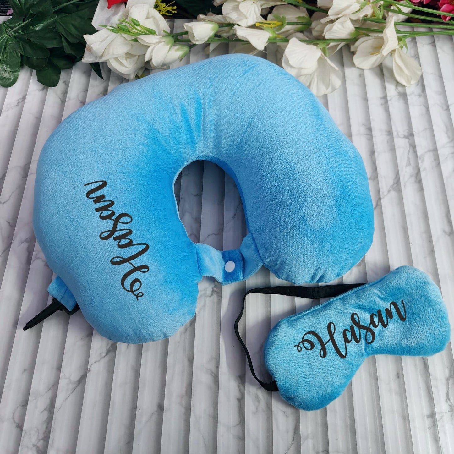 Travel Neck Pillow & Eye Mask Combo