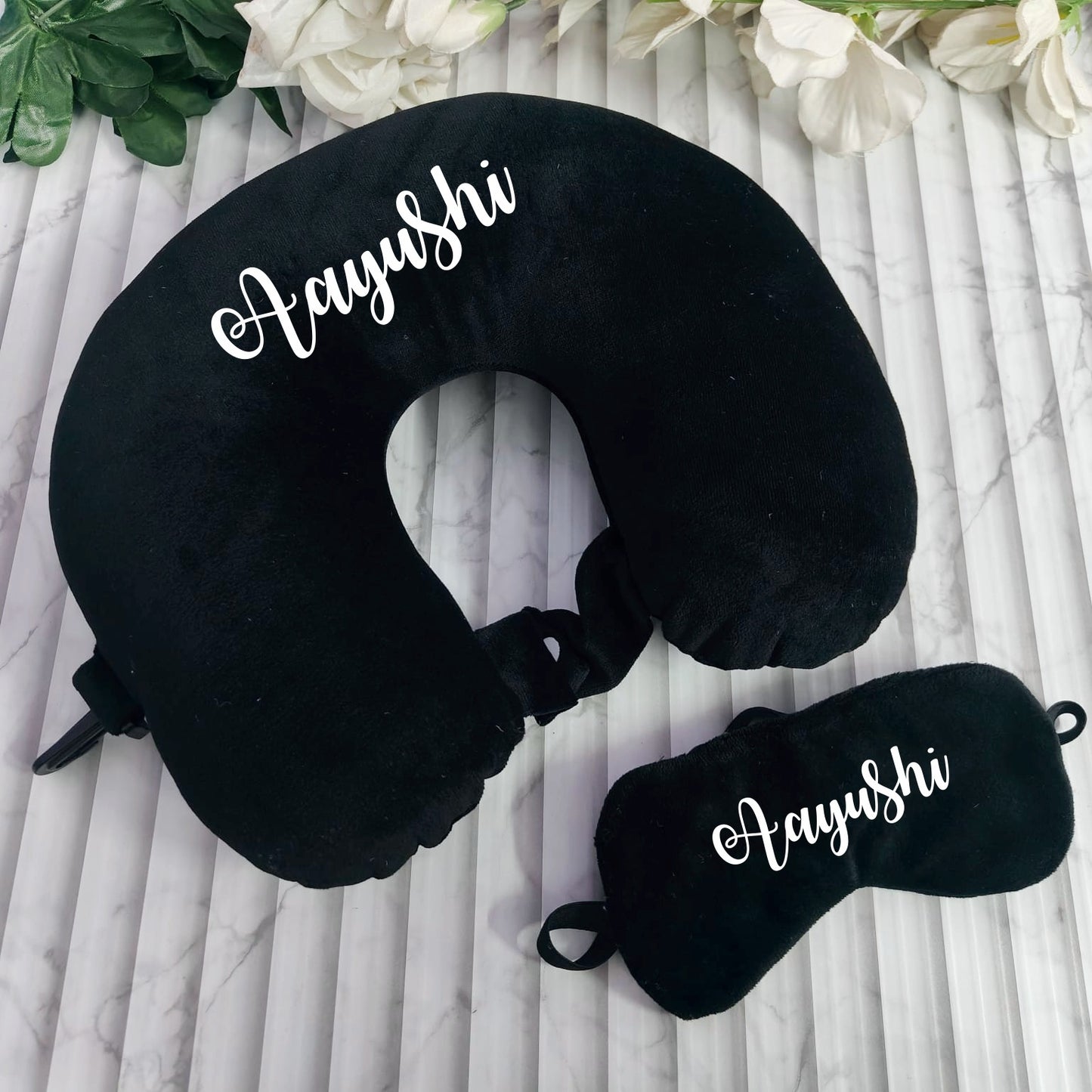 Travel Neck Pillow & Eye Mask Combo