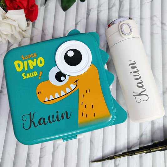 Dinosaur Lunch Box & Temperature Sipper Flask (D)