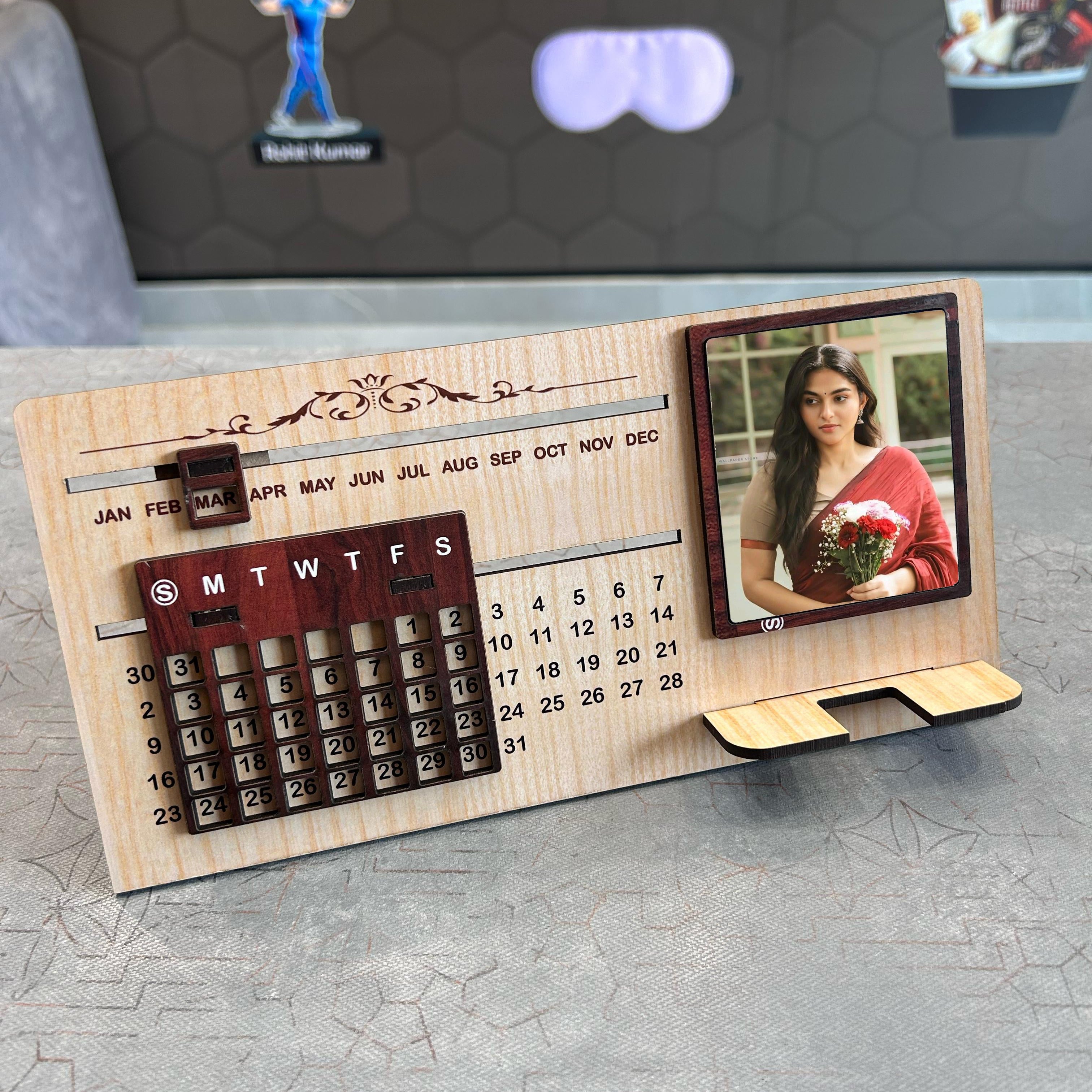 MDF Infinity Calendar Cum Mobile Stand