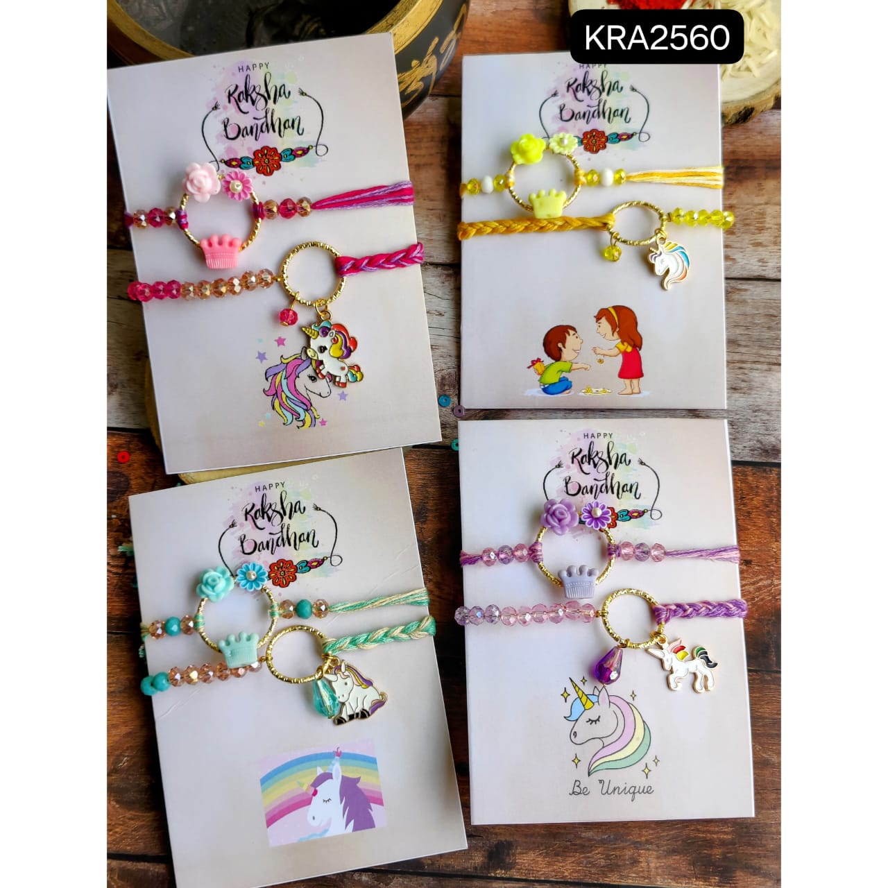 Unicorn Lovers Designer Rakhi & Bracelet Set (KRA2560)