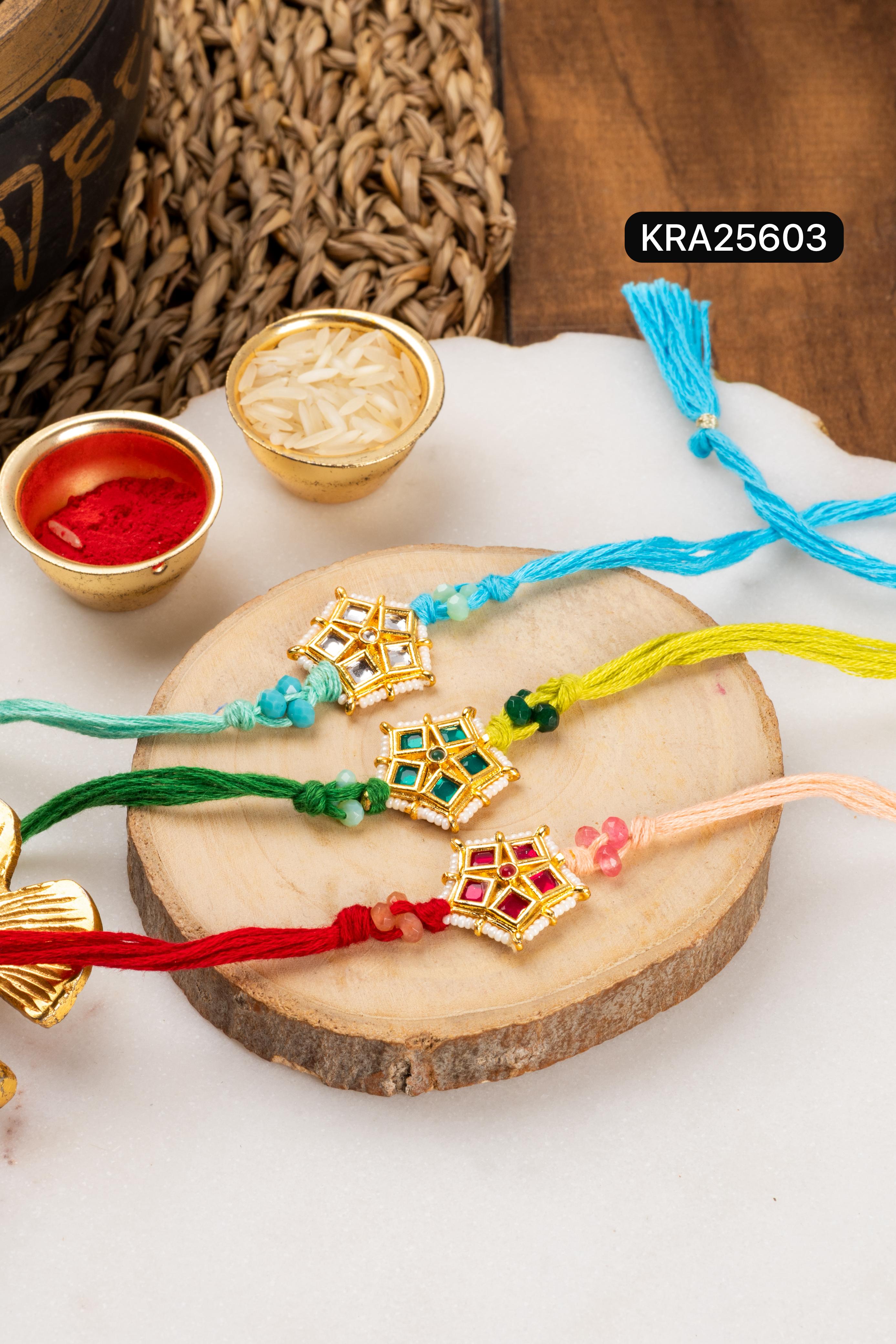 Kundan Half Half Concept Rakhi (KRA25603)