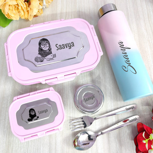 Dual Shade Bottle With Lunch Box Combo