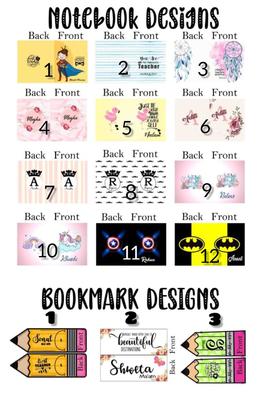 Personalized Notebook & Bookmark