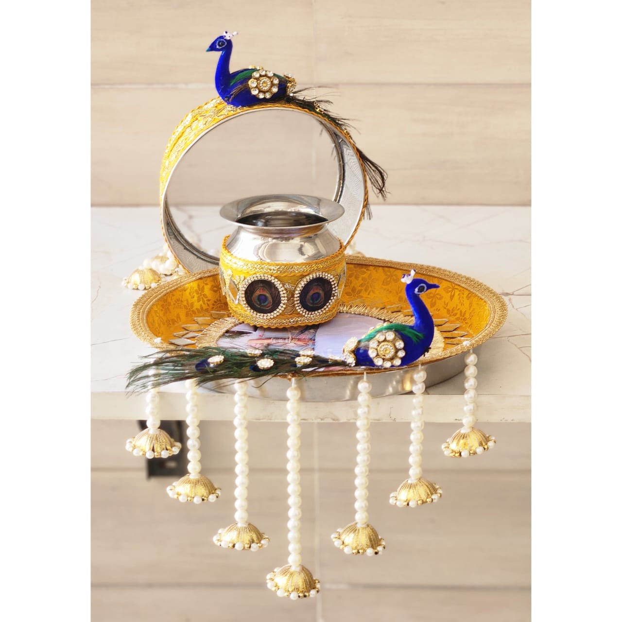 Peacock Thali Set With Latkan K-Ht022