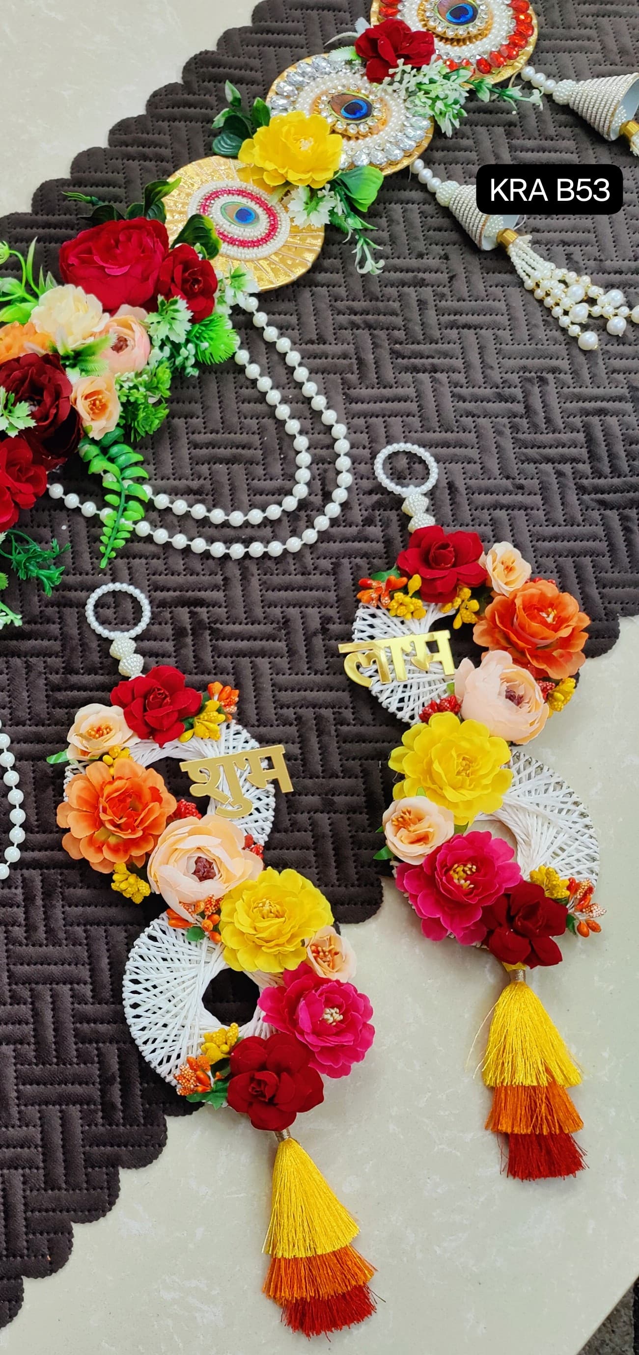 Floral Bandhanwar With Side Hangings KRA B53