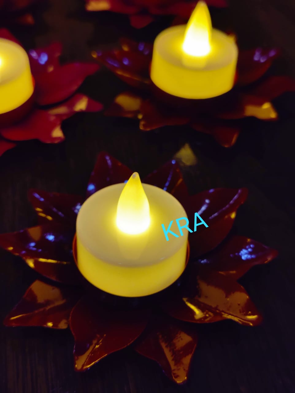 Double Layer Metal Lotus T-light Holders KRA U02