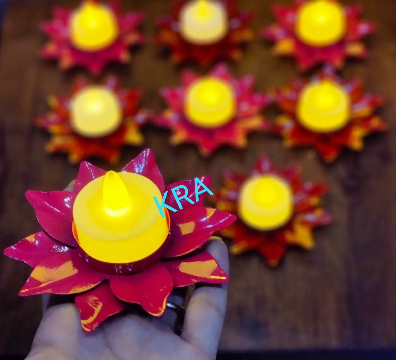 Double Layer Metal Lotus T-light Holders KRA U02