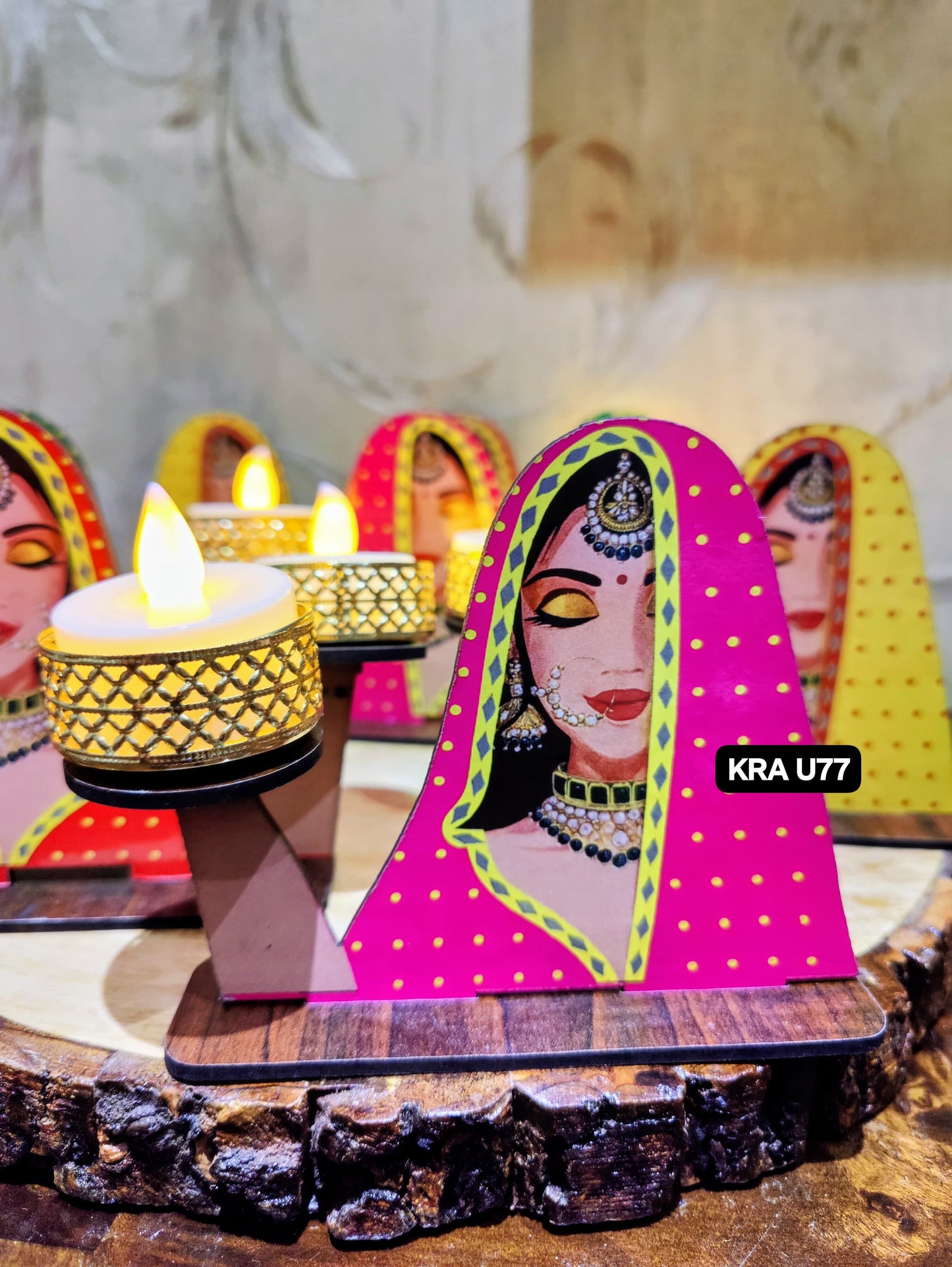 Traditional Ranisa Tea Light Candle Holder Set KRA U77