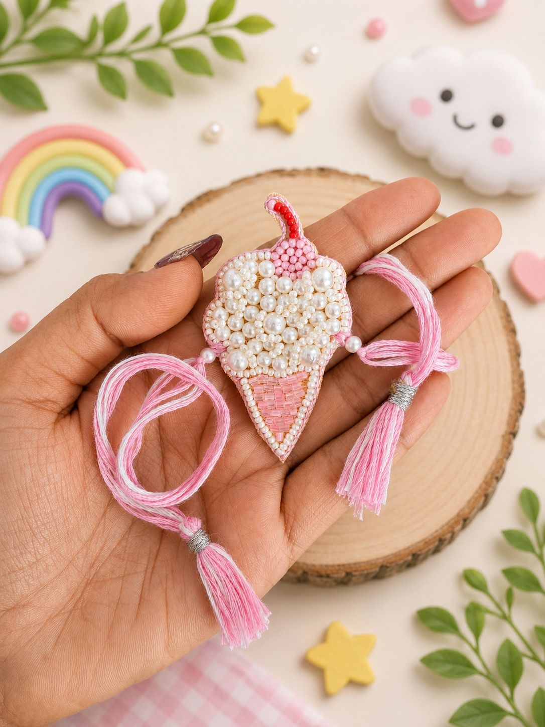 Super Cute Car & Ice Cream Kids Rakhi