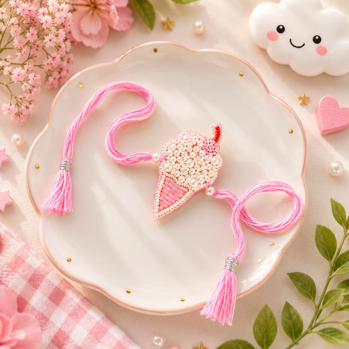 Super Cute Car & Ice Cream Kids Rakhi