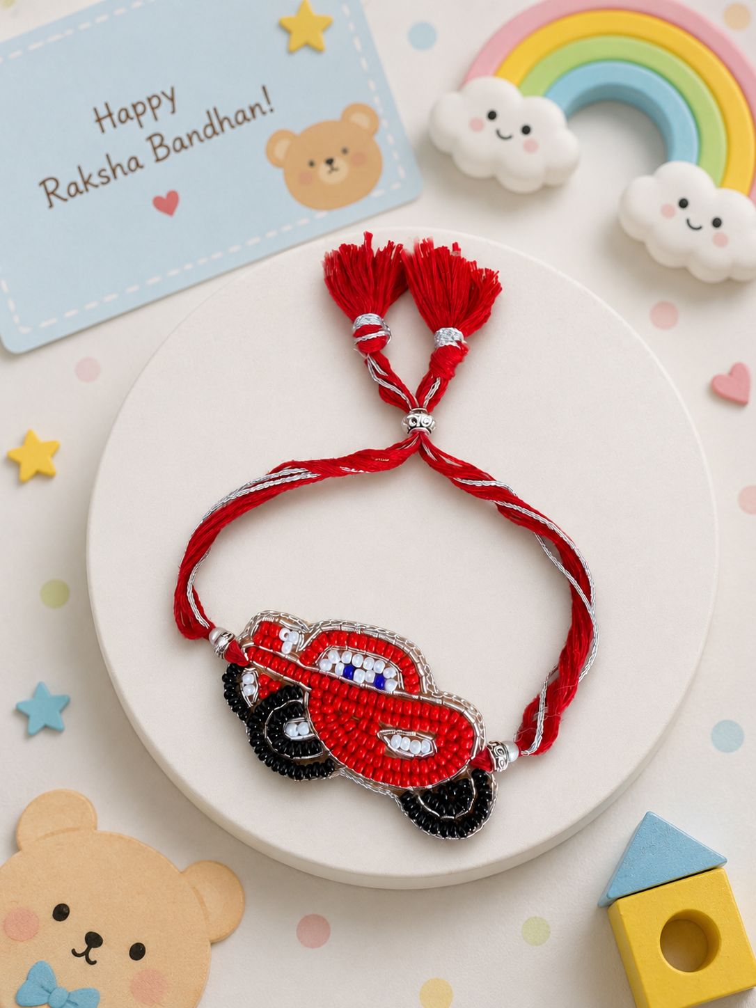 Super Cute Car & Ice Cream Kids Rakhi