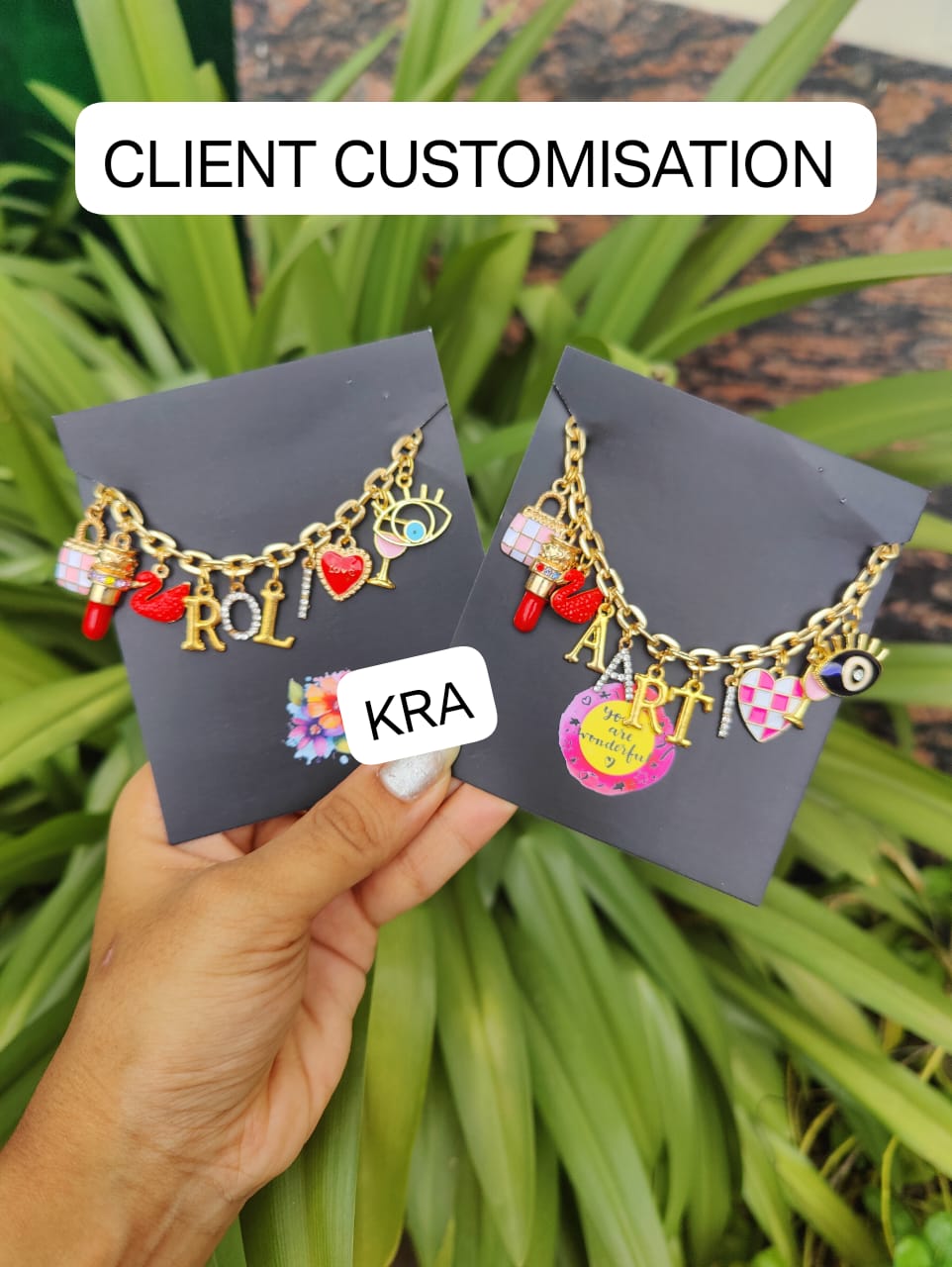 Personalized Name & Charms Premium Bracelets (KRA25618)