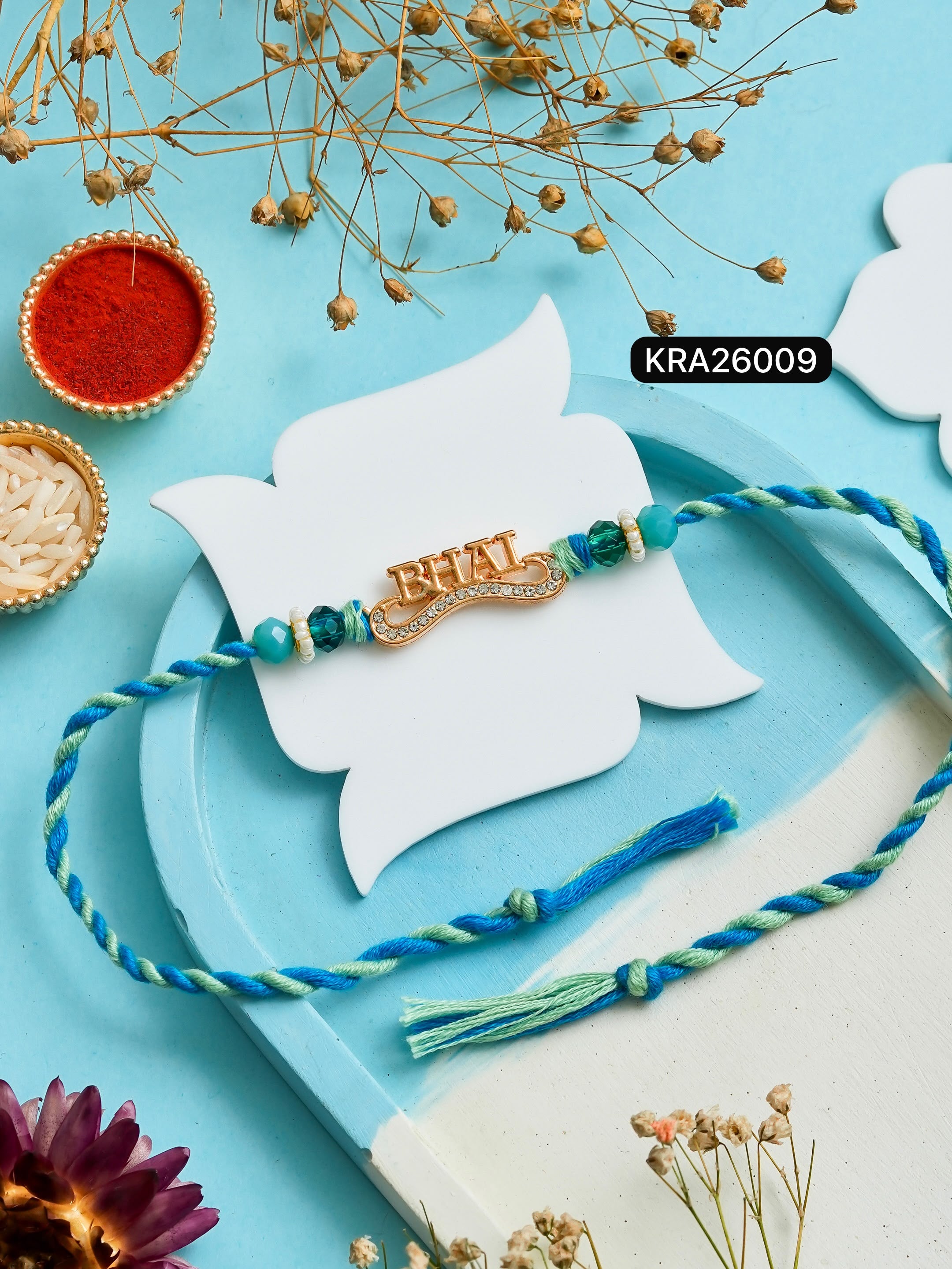 Stone Studded Bhai Rakhi (KRA26009)