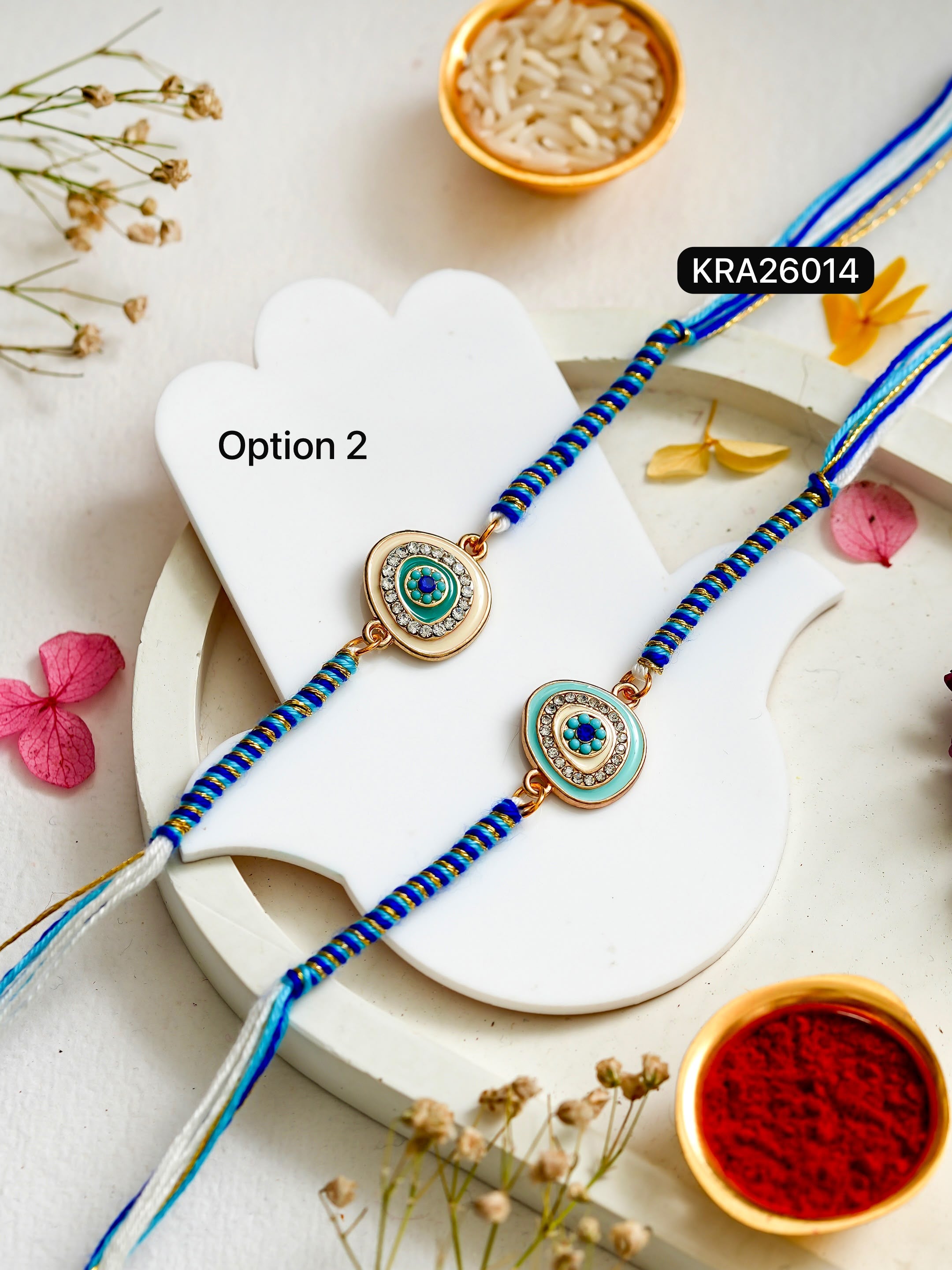 Evil Eye Hand Braided Rakhi Set (KRA26014)