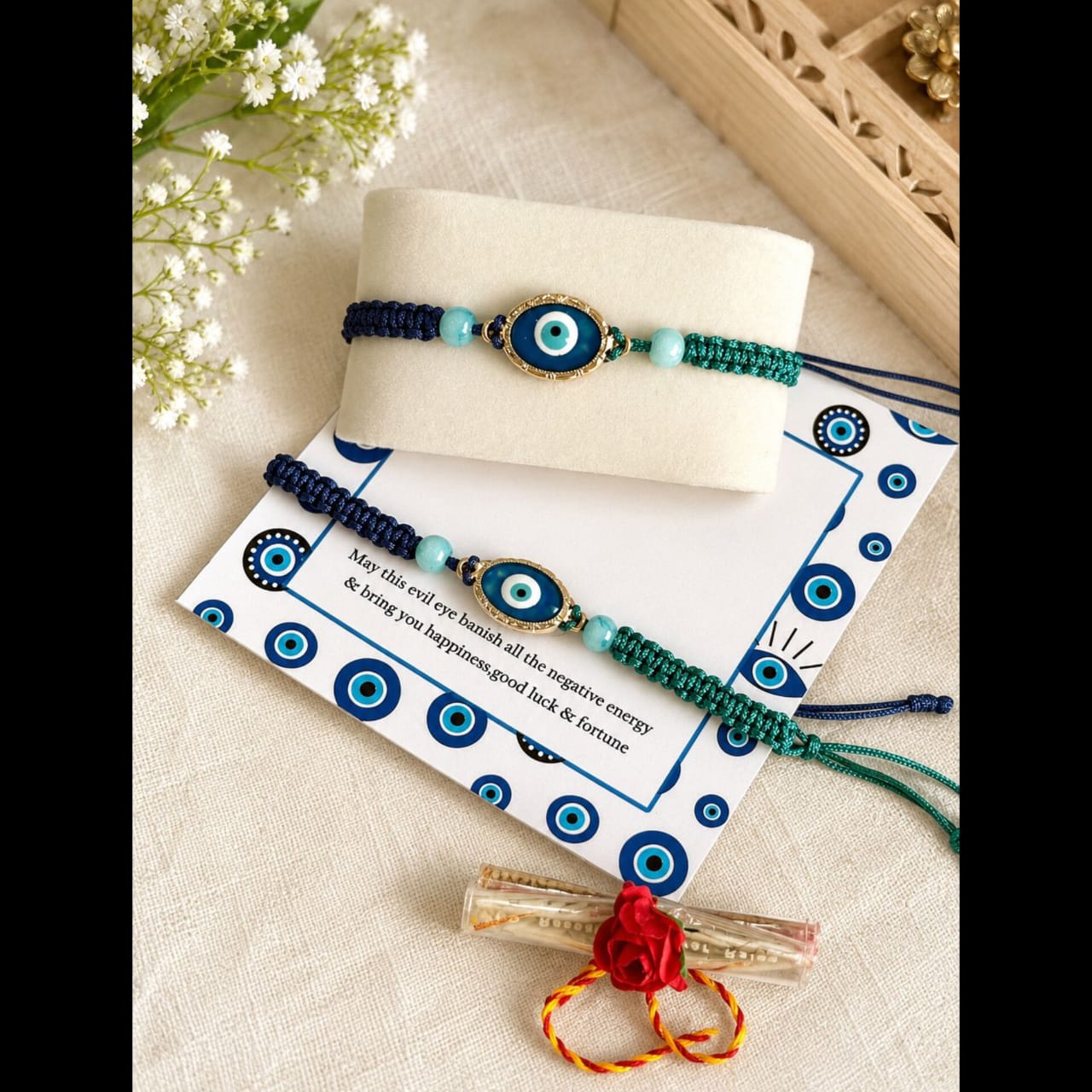 Adjustable Knob Evil Eye Rakhi
