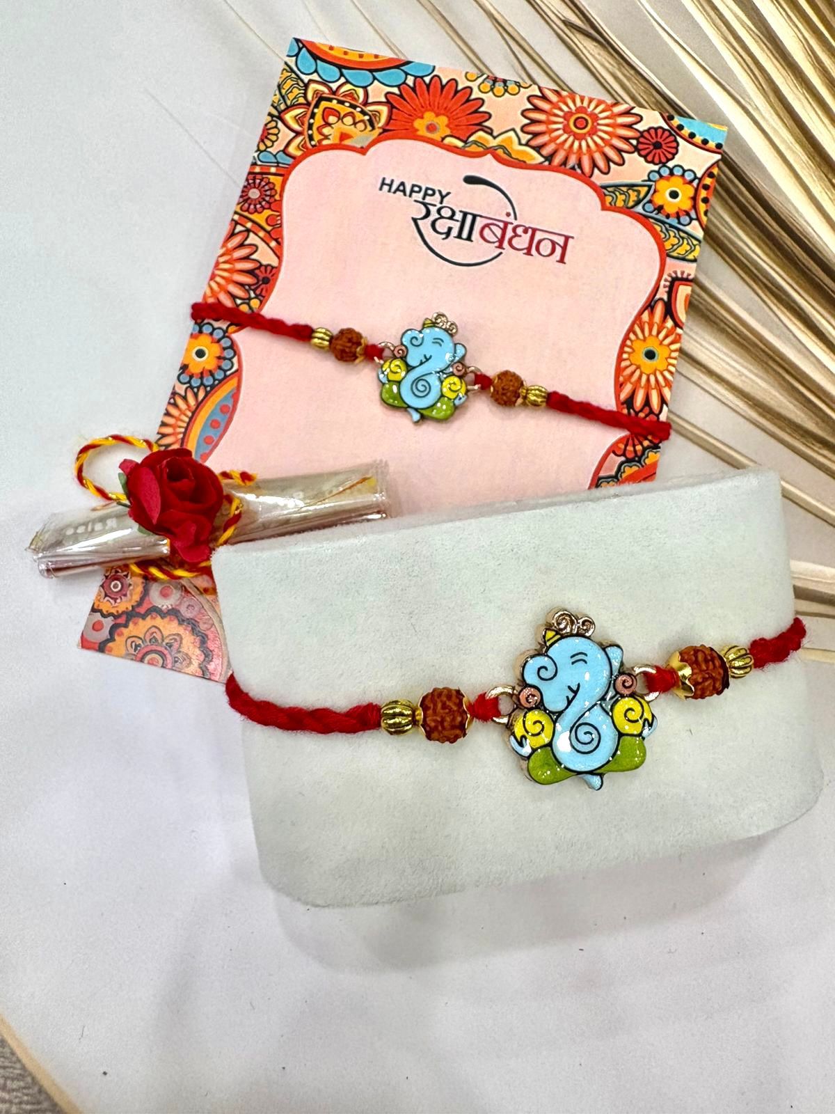 Ganesha Rakhi With Rudraksh