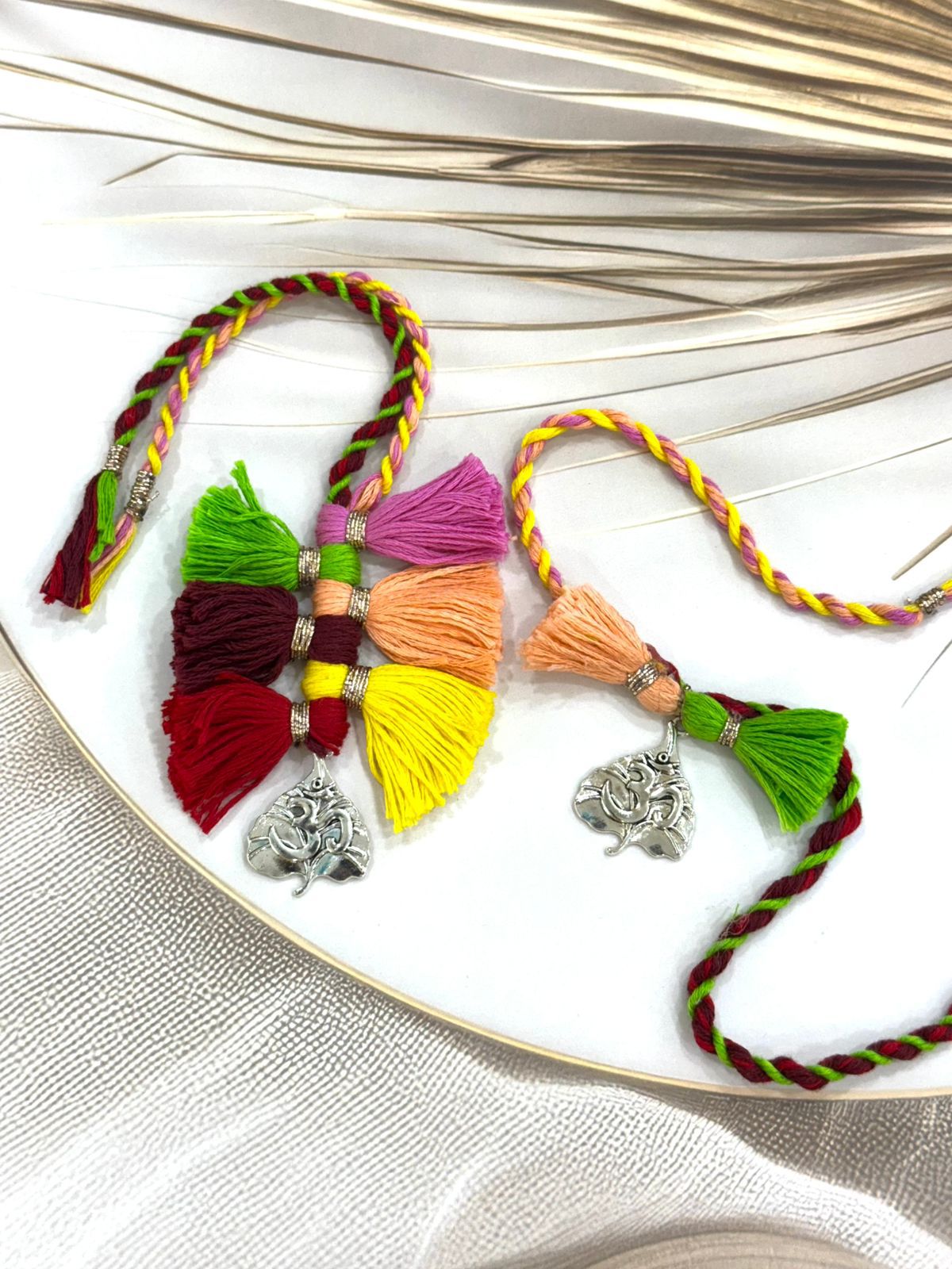 Oxidized Ganesha & Om Rakhi & Lumba Set