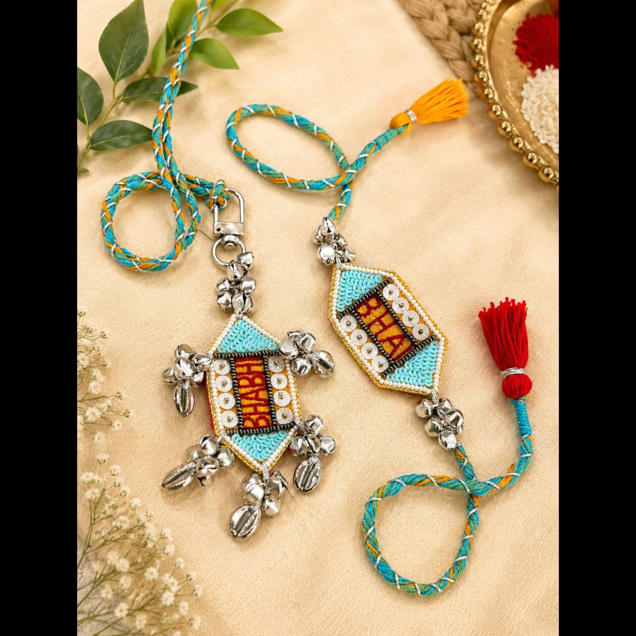 Beaded Bhai - Bhabhi Rakhi & Purse Hanging Lumba