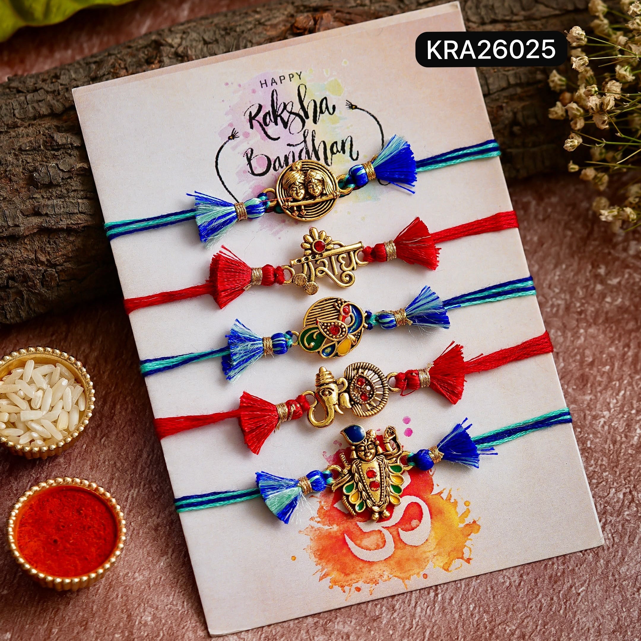 Meenakari God Rakhi Set (KRA26025)