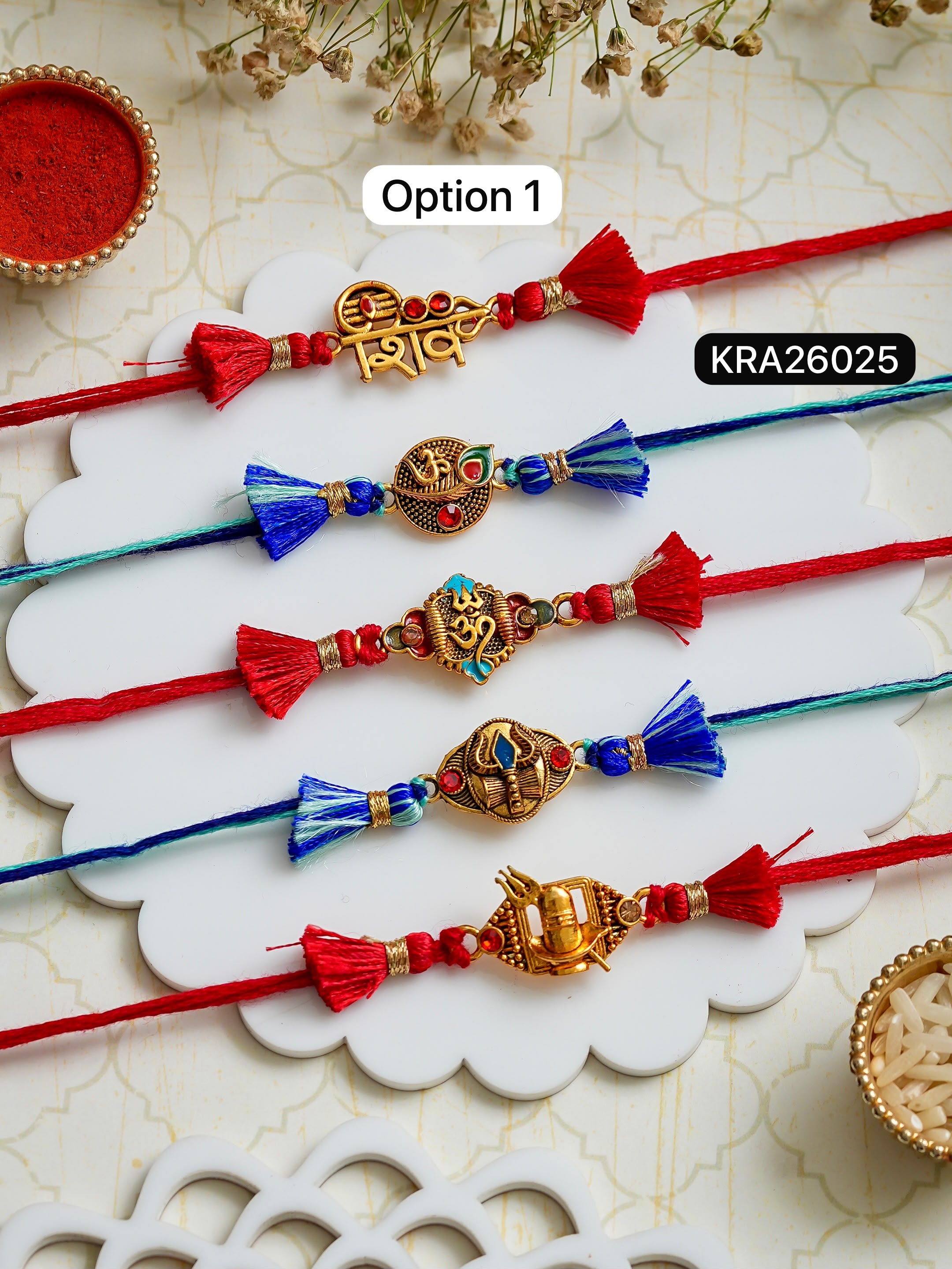 Meenakari God Rakhi Set (KRA26025)
